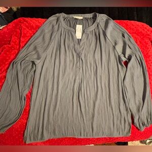 Maurices Navy Pinstripe Blouse